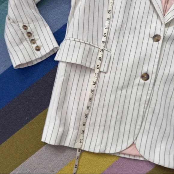 Free People Reggie Oversized White Striped Blazer - Picture 9 of 11